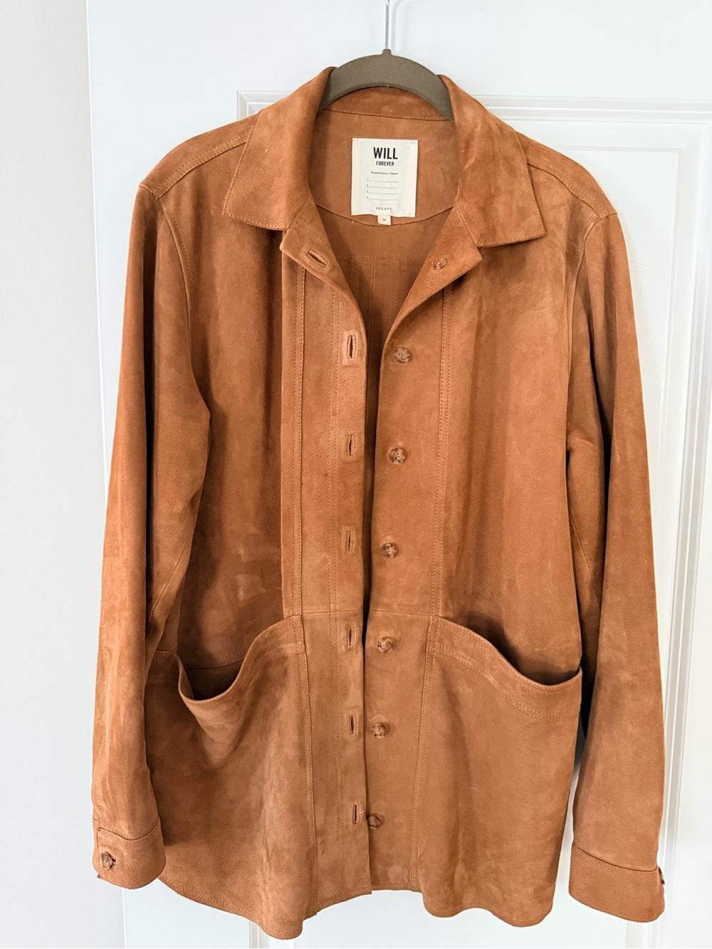 Sézane Will Jacket in Camel Suede M